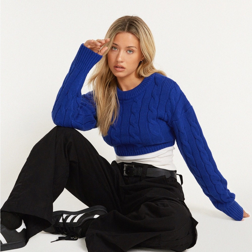 Motel Rocks Yolanda Knot Jumper in Cobalt Blue